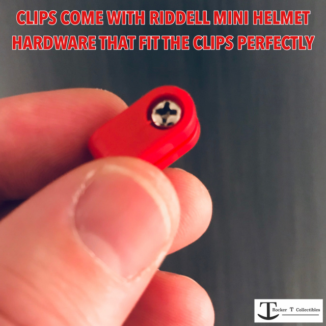 Custom Scarlet Red Molded Plastic Mini Helmet Facemask Clips