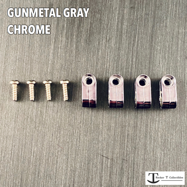 Custom Gunmetal Gray Chrome Acrylic Mini Helmet Facemask Clips